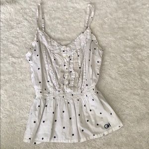 Black and white poke a dot shirt